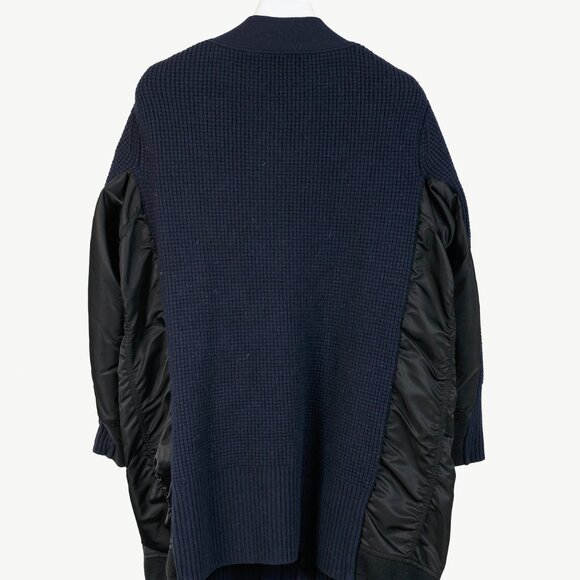 Sacai AW/17 Navy & Black Wool MA-1 Knit Cardigan - Picture 3 of 11